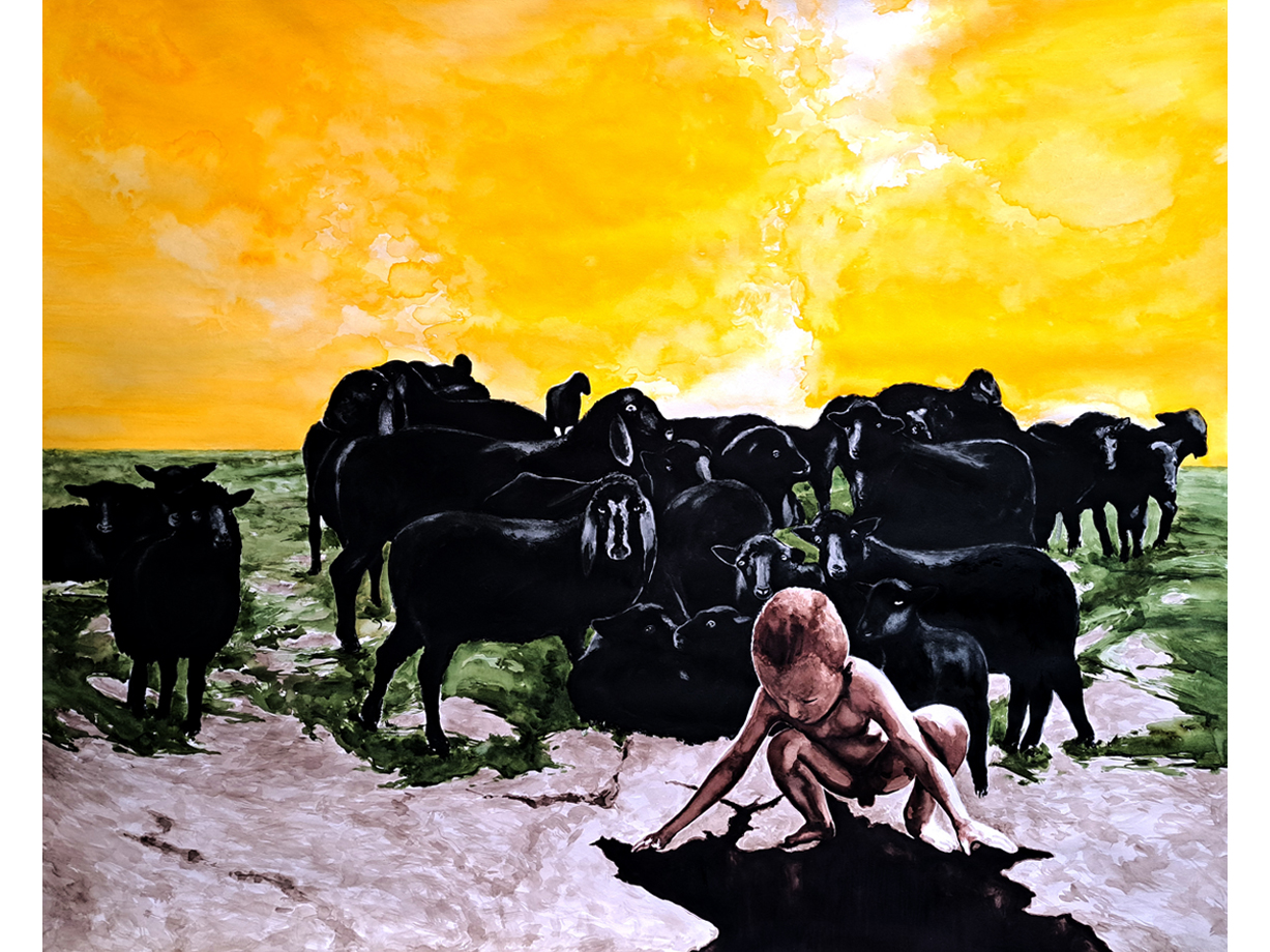 N.T., 2025, watercolour on paper, 135 x 110 cm